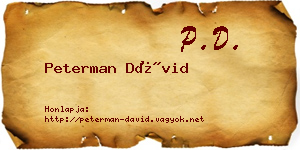 Peterman Dávid névjegykártya
